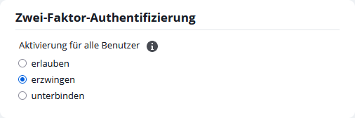 Grundeinstellungen der Zwei-Faktor-Authentifizierung
