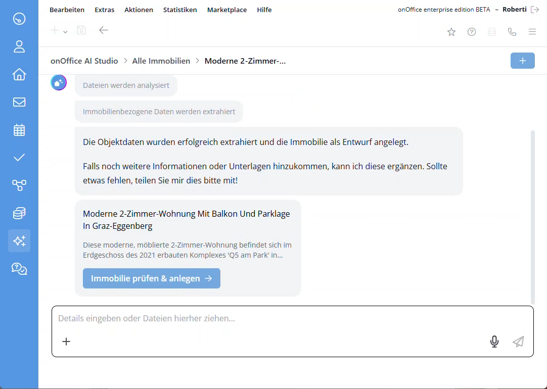 Marketplace - AI Studio - Analyse der Immobiliendaten