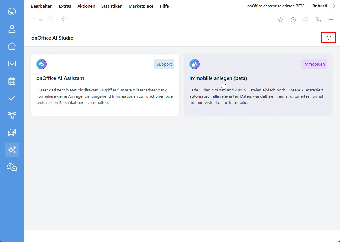 Marketplace - AI Studio - Service öffnen