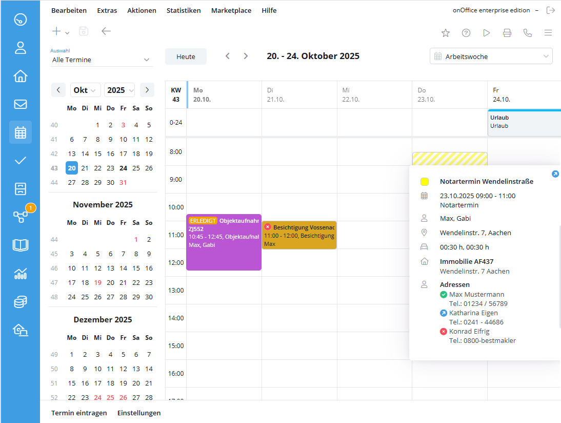 Kalender - Terminbestätigung zugesagt, abgesagt, ausstehend