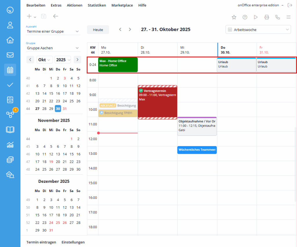 Kalender - Ganztagstermin