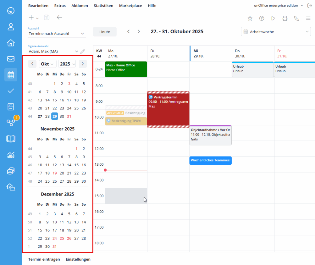 Kalender - Mini Monatskalender