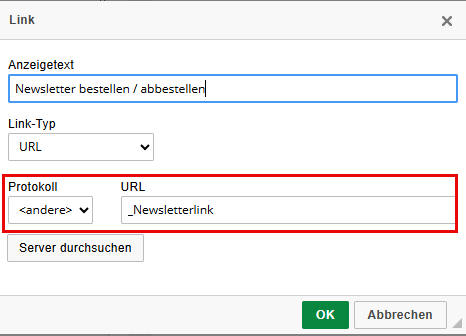 Newsletter bestellen abbestellen