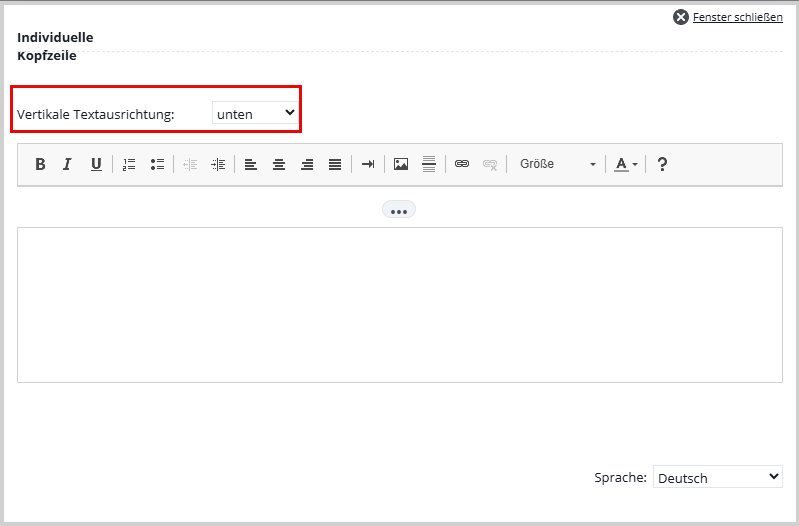 PDFDdesigner - Kopfzeile Ausrichtung Unten
