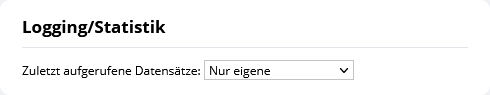 Benutzereinstellungen Logging/Statistik