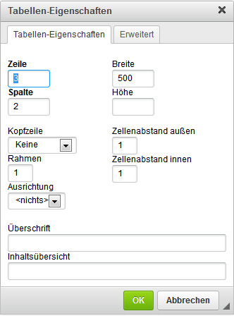 Einstellungen zur Darstellung.