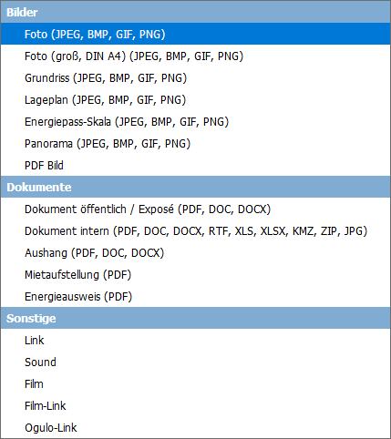 Type of files and their formats