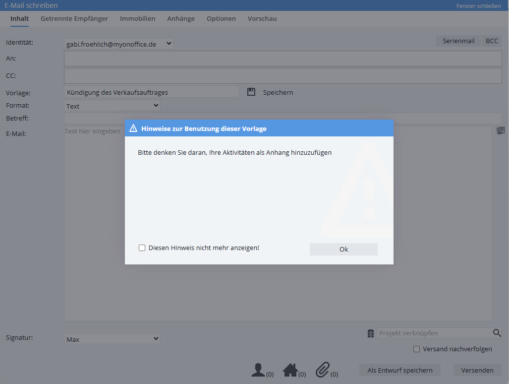 Hinweise zu Vorlagen