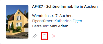 Aktivität der Immobilie aus der E-Mail öffnen