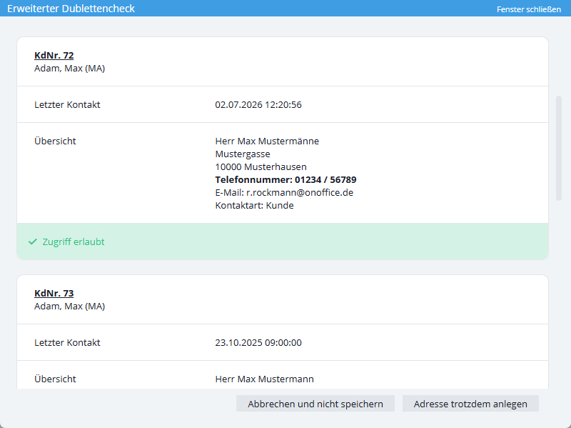 erweiterter dublettencheck