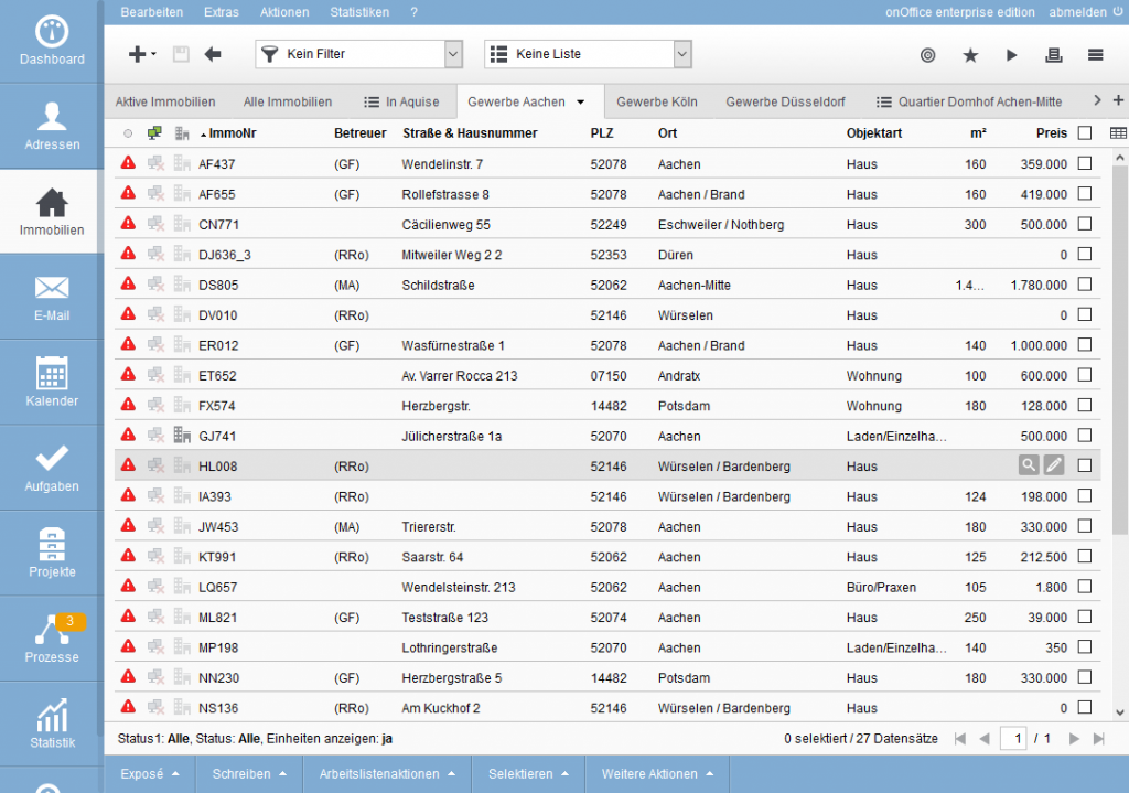Listenansicht Immobilien - OnlineHilfe | OnOffice Hilfe